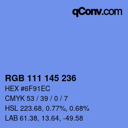 颜色代码: RGB 111 145 236 | qconv.com