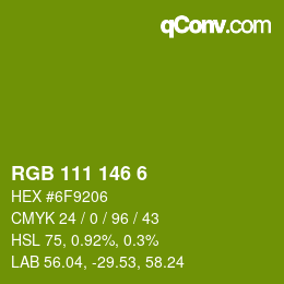 カラーコード: RGB 111 146 6 | qconv.com