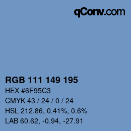 Código de color: RGB 111 149 195 | qconv.com