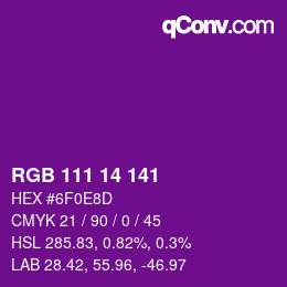 Color code: RGB 111 14 141 | qconv.com