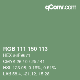 Código de color: RGB 111 150 113 | qconv.com