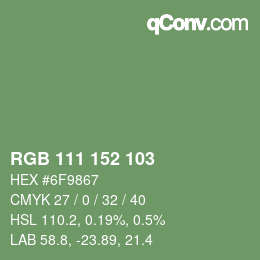 颜色代码: RGB 111 152 103 | qconv.com