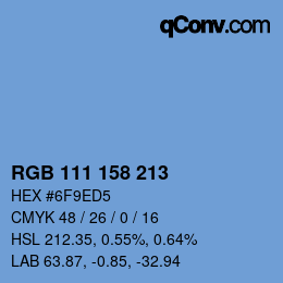 カラーコード: RGB 111 158 213 | qconv.com
