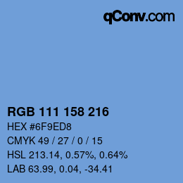 颜色代码: RGB 111 158 216 | qconv.com