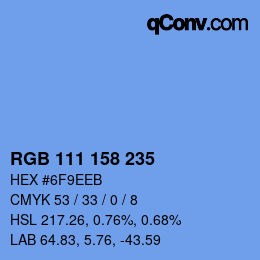 Code couleur: RGB 111 158 235 | qconv.com