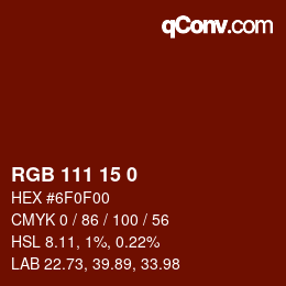 Color code: RGB 111 15 0 | qconv.com