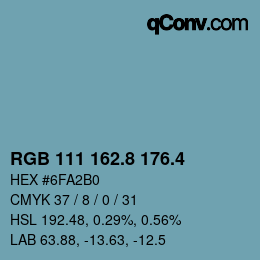 カラーコード: RGB 111 162.8 176.4 | qconv.com