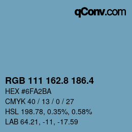 カラーコード: RGB 111 162.8 186.4 | qconv.com