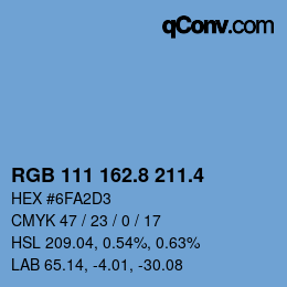 カラーコード: RGB 111 162.8 211.4 | qconv.com