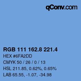 カラーコード: RGB 111 162.8 221.4 | qconv.com