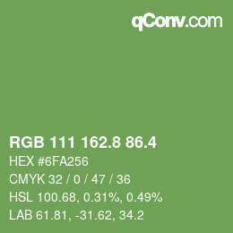カラーコード: RGB 111 162.8 86.4 | qconv.com