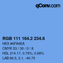 カラーコード: RGB 111 164.2 234.6 | qconv.com