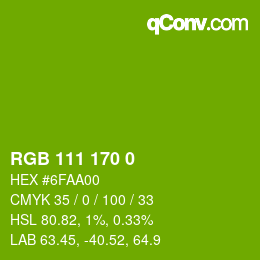 Color code: RGB 111 170 0 | qconv.com