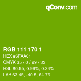 Color code: RGB 111 170 1 | qconv.com