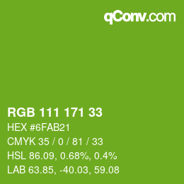 颜色代码: RGB 111 171 33 | qconv.com
