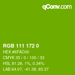 Color code: RGB 111 172 0 | qconv.com