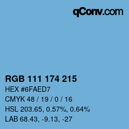 Color code: RGB 111 174 215 | qconv.com