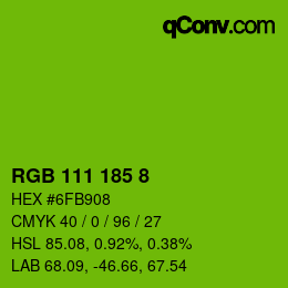 カラーコード: RGB 111 185 8 | qconv.com
