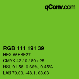 Código de color: RGB 111 191 39 | qconv.com
