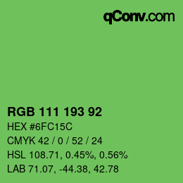Color code: RGB 111 193 92 | qconv.com