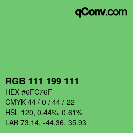 Farbcode: RGB 111 199 111 | qconv.com