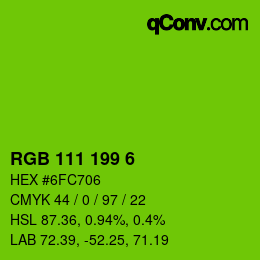Color code: RGB 111 199 6 | qconv.com