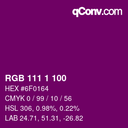 カラーコード: RGB 111 1 100 | qconv.com