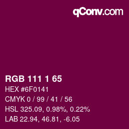 Color code: RGB 111 1 65 | qconv.com