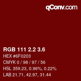 カラーコード: RGB 111 2.2 3.6 | qconv.com