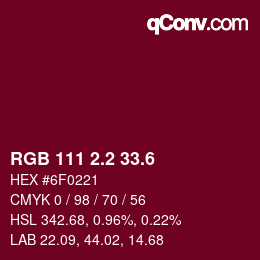 カラーコード: RGB 111 2.2 33.6 | qconv.com