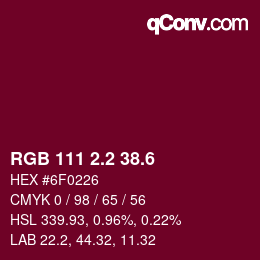 カラーコード: RGB 111 2.2 38.6 | qconv.com