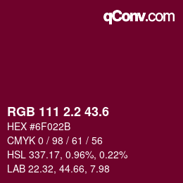 カラーコード: RGB 111 2.2 43.6 | qconv.com
