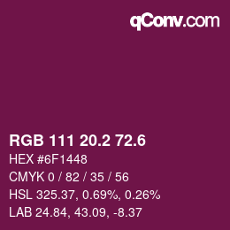 カラーコード: RGB 111 20.2 72.6 | qconv.com
