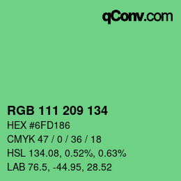 Color code: RGB 111 209 134 | qconv.com