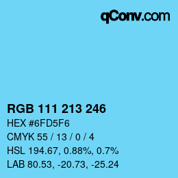 Código de color: RGB 111 213 246 | qconv.com