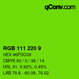 Color code: RGB 111 220 9 | qconv.com