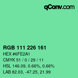 Color code: RGB 111 226 161 | qconv.com