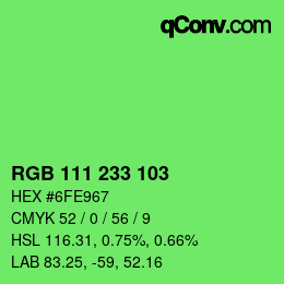 Color code: RGB 111 233 103 | qconv.com