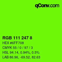 Color code: RGB 111 247 8 | qconv.com
