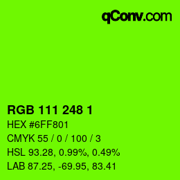 カラーコード: RGB 111 248 1 | qconv.com