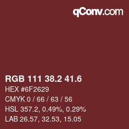 カラーコード: RGB 111 38.2 41.6 | qconv.com
