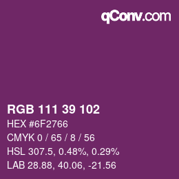 Color code: RGB 111 39 102 | qconv.com - big