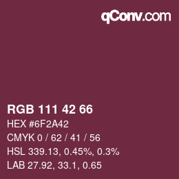 カラーコード: RGB 111 42 66 | qconv.com
