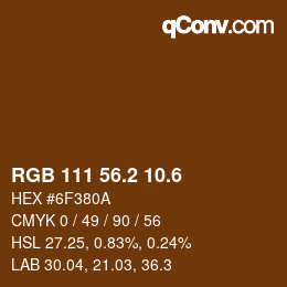 カラーコード: RGB 111 56.2 10.6 | qconv.com