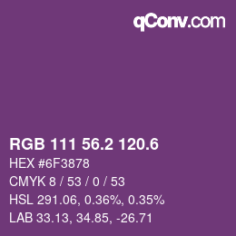 カラーコード: RGB 111 56.2 120.6 | qconv.com