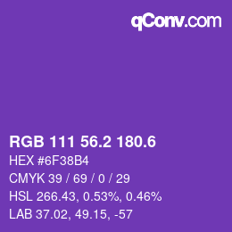 カラーコード: RGB 111 56.2 180.6 | qconv.com