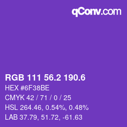 カラーコード: RGB 111 56.2 190.6 | qconv.com