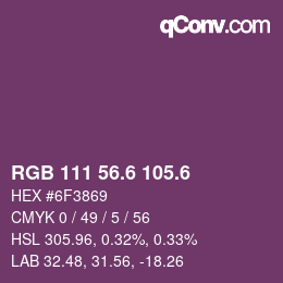 カラーコード: RGB 111 56.6 105.6 | qconv.com