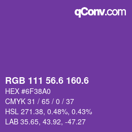 カラーコード: RGB 111 56.6 160.6 | qconv.com
