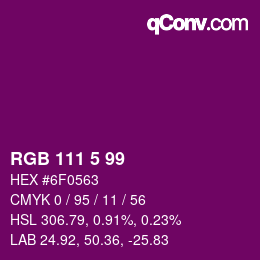 カラーコード: RGB 111 5 99 | qconv.com
